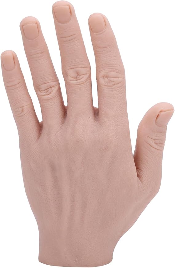 Silicone Male Hand Model Reusable Simulation Silicone Artificial Hand Model Bendable Artificial Hand for Festival Props Painting Practice (Left Hand)