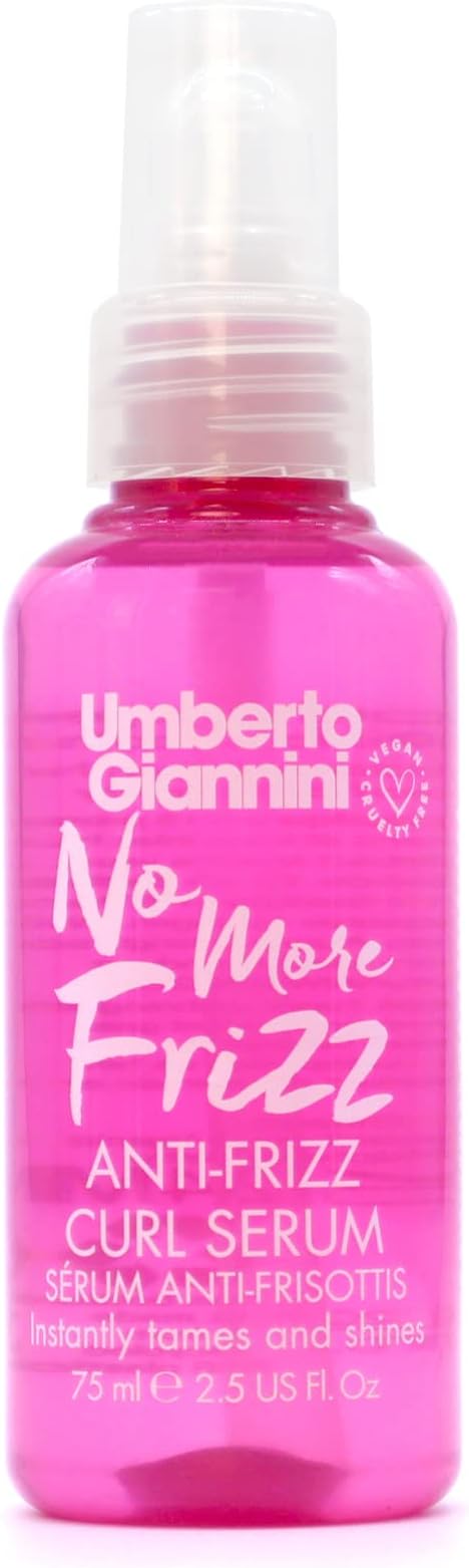Umberto Giannini No More Frizz Curl Serum for Taming Frizzy, Dry, Damaged and Coloured Hair - 75ml Vegan Cruelty Free Styling Hair Serum For Curly, Wavy, Coily Hair Textures