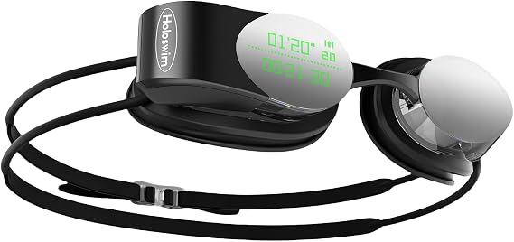 Holoswim 2S Smart Swim Goggles, Digital Real-time Data Display Smart AR Goggles with AI Data Analysis APP, No Subscription, TUV Anti-Fog Lens, IP68 Waterproof Smart glasses for Pool & Open Water