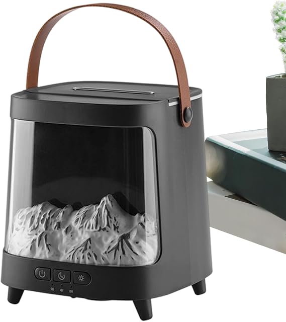 Fireplace Humidifier,7-Color Light Flame Air Diffuser - Remote Scent Machine Ultra-Quiet Smart 200ml with Timer for Counter Workplace Desktop Bedroom