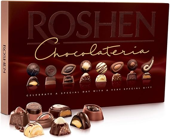 Chocolate compatible with Roshen Gift Box Assorted Premium Chocolateria" Candy Gift Box 6.84oz/194 grams