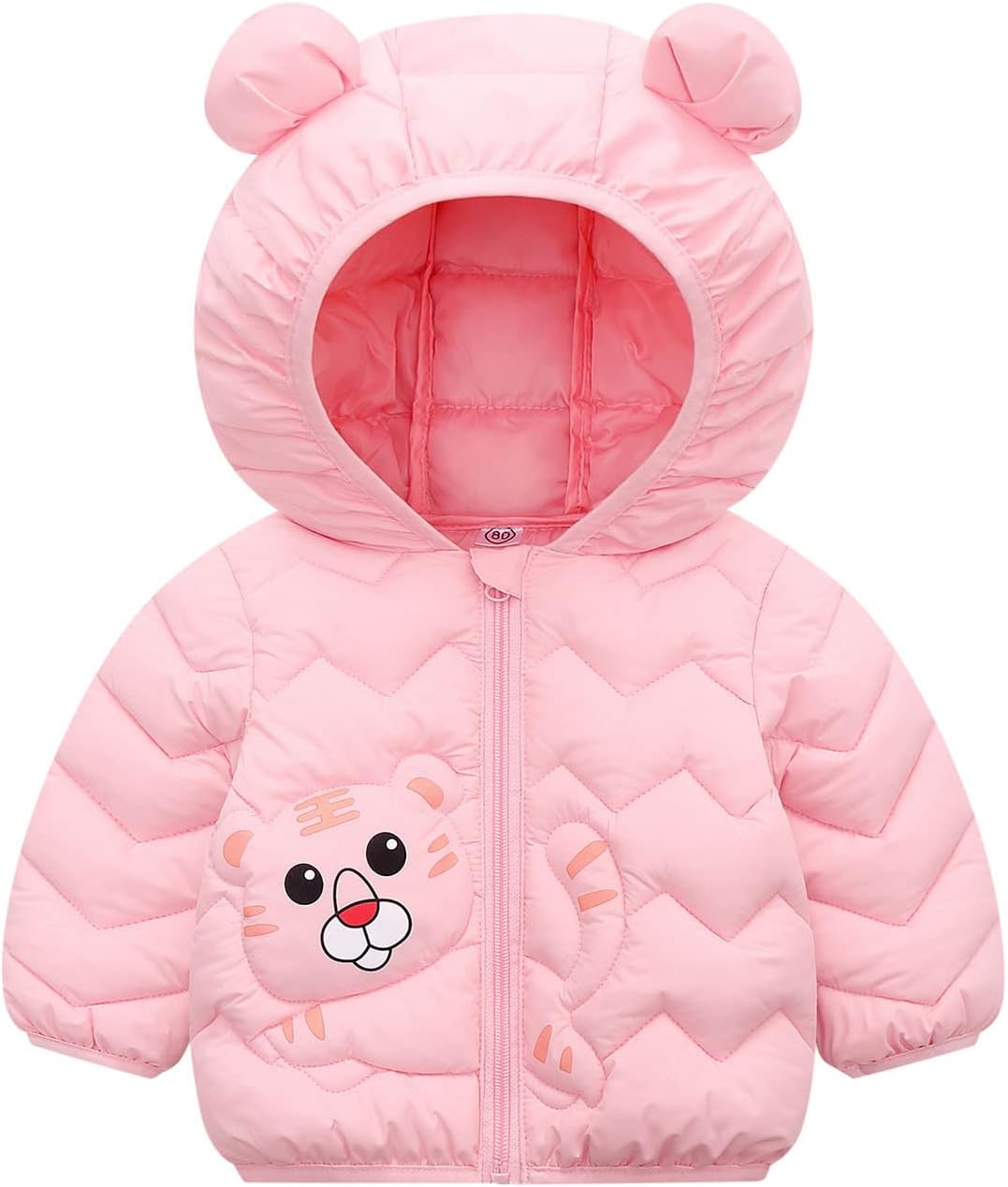 Toddler Boys Girls Lightweight Puffer Jacket with Hood Cute Teddy Bear Coat Baby Winter Coat Windproof Down Jacket