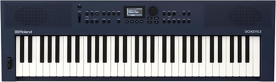 Roland GoKEYS3-MU Electronic Keyboard, 61 Keys, Bluetooth Function, App, Recording, Remix, Auto Accompaniment, Beginner, Playing, Practice, Lightweight, Over 1000 Tones, Midnight Blue