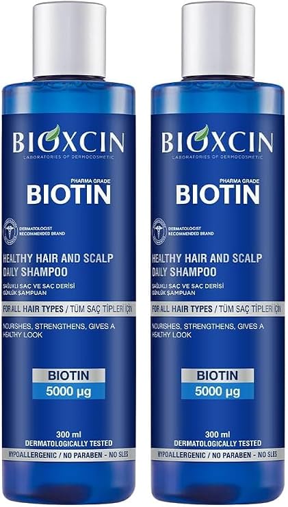 Bioxcin Biotin Dökülme Karşıtı Şampuan – 300 ml – Biotin, Çinko, B Vitamin Kompleksi ve Termal Su İçerikli – Saç Dökülmesine Karşı Etkili Bakım (2 paketi)