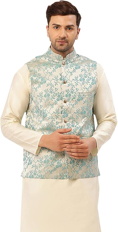 Maple Clothing Men's Nehru Jacket Indian Waistcoat Traditional Vest Wedding Guest Outfit