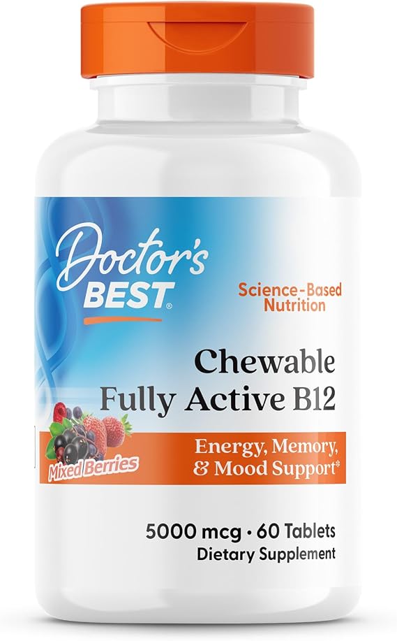 Doctor's Best Chewable Fully Active B12, Mixed Berries - 60 tabs