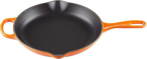 Le Creuset Enameled Cast Iron Signature Round Skillet, 10.25", Flame