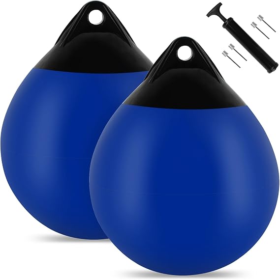 Boat Mooring Buoy 10/12/15 inch,Round Boat Fender Ball Boat Buoy Ball,Inflatable Boat Fender Dock Bumper Ball Anchor Buoy Suitable for Yachts Marinas Sailboats Ski Boats