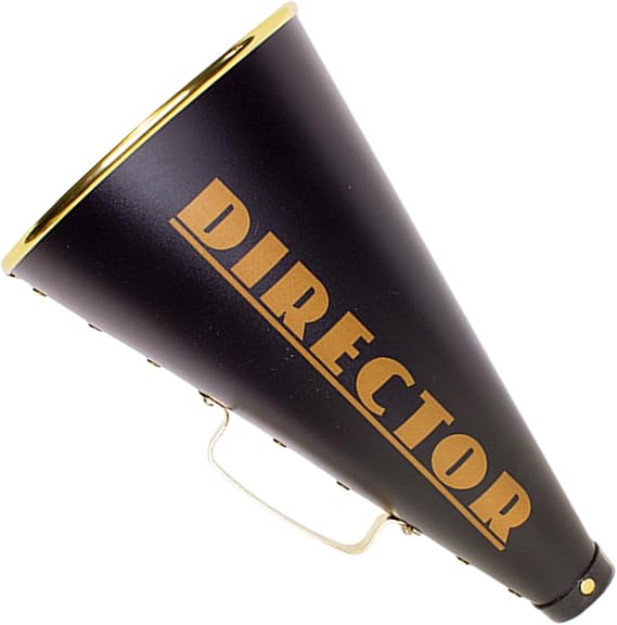 Windy City Novelties Directors Megaphone Prop 13 Black & Gold Movie Night Party Decor, Hollywood Theme, Photo Booth Prop, Cosplay & Theater Accessory
