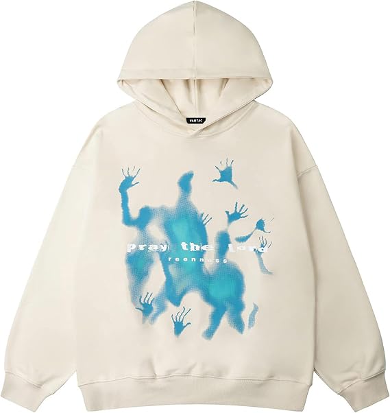 Vamtac Mens Oversized Graphic Y2k Hoodies Vintage Fashion Streetwear Casual Hooded Sweatshirt Pullover Tops