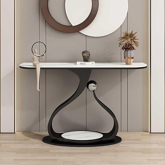 Modern Entryway Table, Modern Console Table Foyer Hallway Table, Narrow Long Hallway/Entryway Table, Entrance Table for Hallway, Entryway, Living Room, Foyer, Corridor, Office(Black)