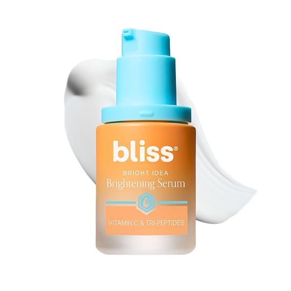 Bliss Vitamin C + Tri-Peptide Face Serum Stabilized Vitamin C with Collagen-Boosting Peptide Brightening Serum for Dark Spots, Fine Lines & Firmness Hyaluronic Acid, Green Tea 1 fl oz
