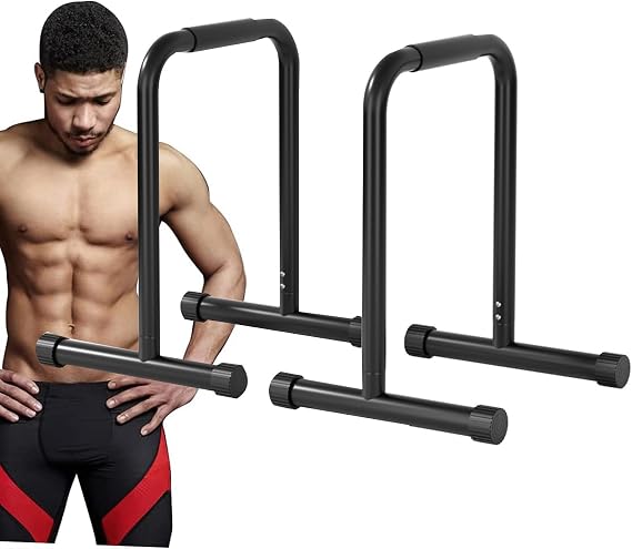 Heavy Duty Adjustable Height Strength Training Dip Stands Station, Home Gym Fitness Workout Dip bar Station,Tricep Dips, Pull-Ups, Push-Ups