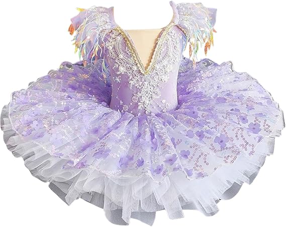 Girls Skirted Leotards Swan Lake Kids Ballerina Costume Ballet Dance Outfit Tutu Princess Dress