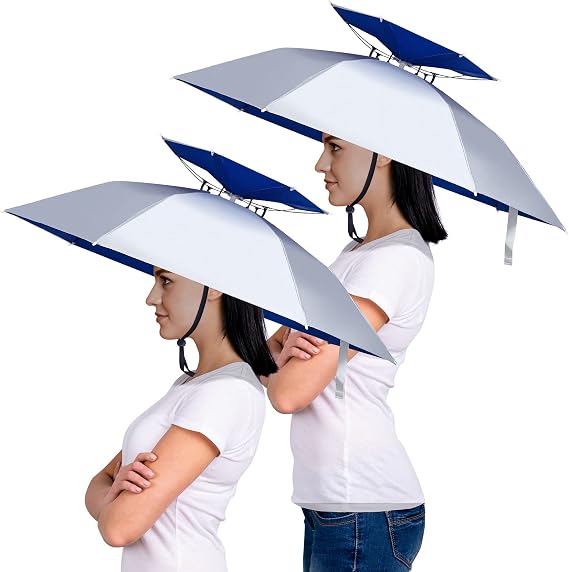 Amylove 2 Pcs 37 Inch Large Fishing Umbrella Hat