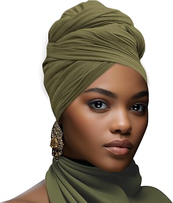 Stretch African Head Wraps for Multiple color options Women - Long Jersey Turban Headwraps, Head Scarf, Headbands