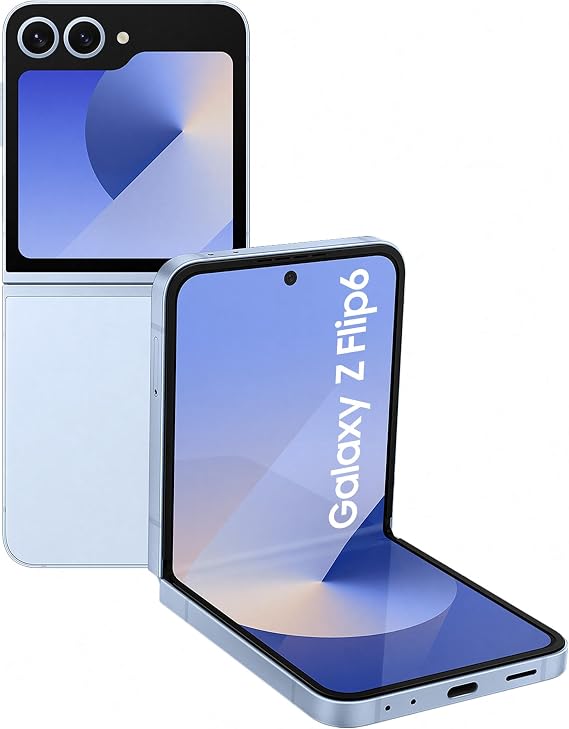 Samsung Galaxy Z Flip6 AI Smartphone, Unlocked Android Smartphone, 512GB Storage, 50MP Camera, Blue, (UK Version)