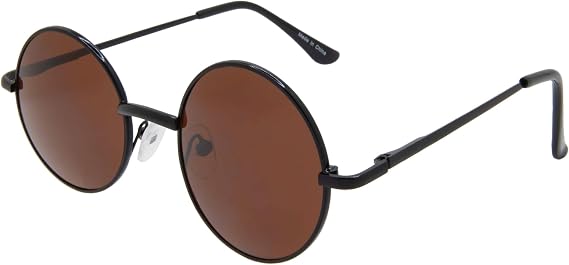 OWL Round Retro Small Circle Tint & Mirror Colored Lens 43-55 mm Sunglasses Metal