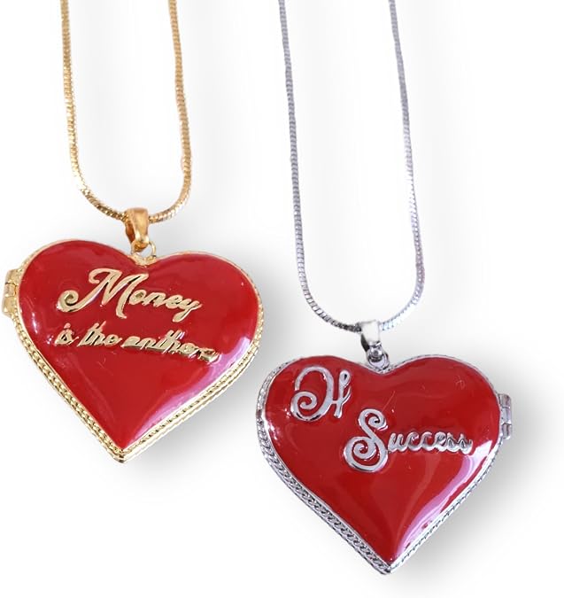 womens Saint Lana Del Rey LDR Style Stash Necklace/Snake Chain/locket Necklace/Red Heart Necklace, Money is the anthem