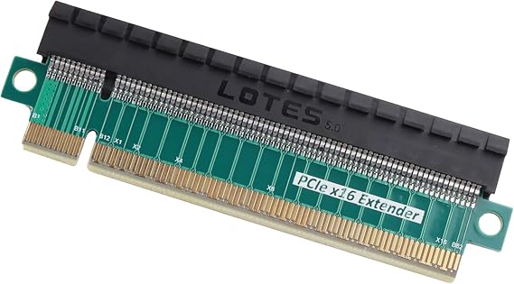 PCIe 5.0 X16 Extender Riser Card - Ultra Slim 3cm Height, 10cm Length, 4-Layer Gold-Plated PCB, Reinforced Black Slot with Dust Cover, for GPU/Mining/AI Computing Card