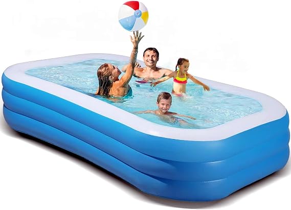 Inflatable Swimming Pool, Blow up Pools, Above Ground Swimming Pool for Family, Small Pools 103 x 69 x 24 inch Full-Sized Inflatable Pool for Kids for Outdoor, Backyard