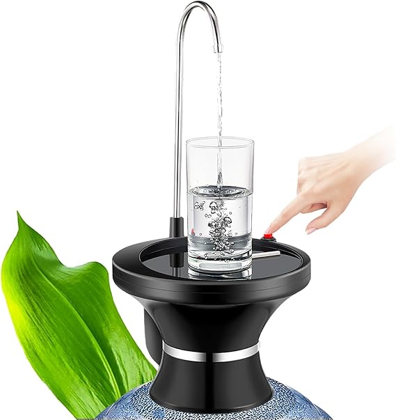 USB Rechargeable Automatic Water Dispenser Pump - for 1 to 5 Gallon Jugs, Hands-Free Electric Water Bottle Pump for Home, Office, Kitchen & Camping