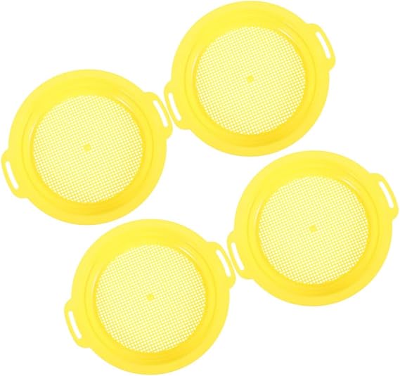 4pcs Plastic Mine Sieve Pan for Gold Prospecting, Yellow