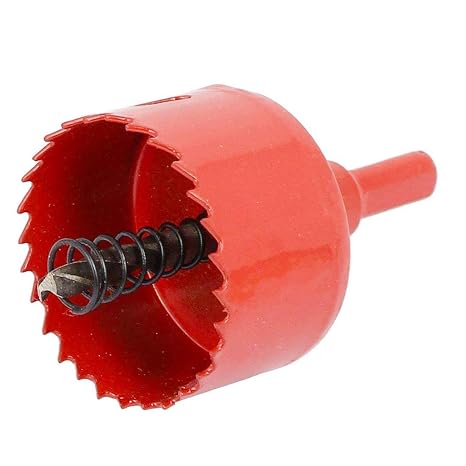 LDEXIN 48mm/1.9" Bi-Metal Hole Saw Blade Triangle Shank Spring Loaded Twist Drill Tool For Cutting Metal, Drywall, Iron, Wood, Fiberboard,Cornhole Boards