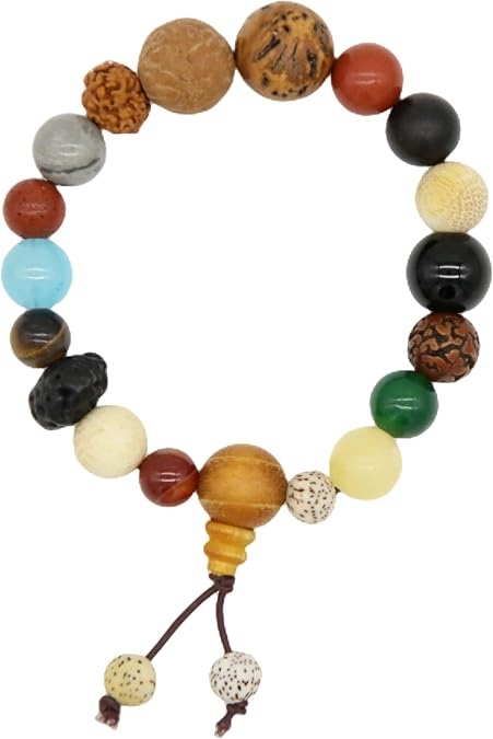 Eighteen Natural Bodhi Seeds Gemstone Bracelet for Presents, Wishes and Dressing. Negative Energy Protection