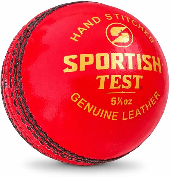 Premium Leather Cricket Test Ball – Hand Stitched Match & Practice Ball