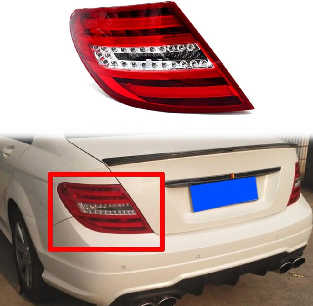 Car Rear Tail Light Assemblies for Benz W204 C200/C260/C300 2008 2009 2010, Car Tail Light Brake Lamp Tail Lamp Led Taillight Replacement Car Accessories,left-1pcs