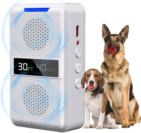 Anti Barking Device for Dogs, Ultrasonic Dog Bark Deterrent Devices, Adjustable Frequency & Range, Type-C Rechargeable