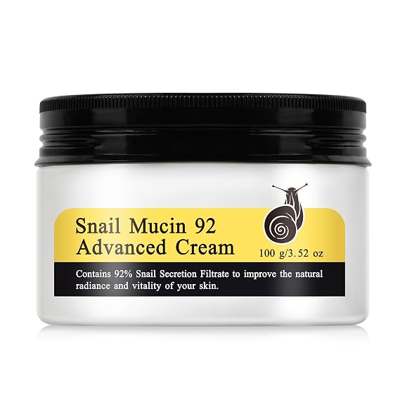 Snail Mucin 92% Repair Serum,Hydrating Snail Mucin Cream with Collagen for Soft Glowy Skin Daily Face Lightweight Moisturing Cream for Dry,Pimples, Barrier,and Sensitive Skin 100 g/3.52 oz