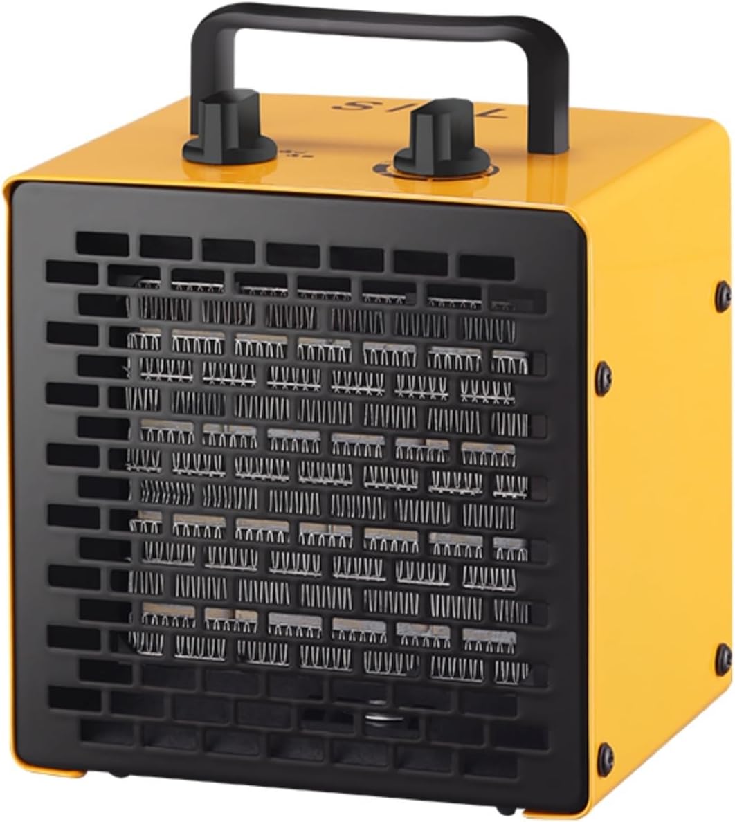 SIAL Portable Desk Electric Heater 2000W Ceramic Room Fan Space Heater 3 Settings&Adjustable Thermostat - Yellow