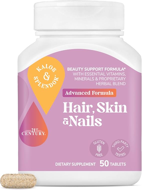 21st Century Hair, Skin and Nails Advanced Formula Caplets, 50 Count