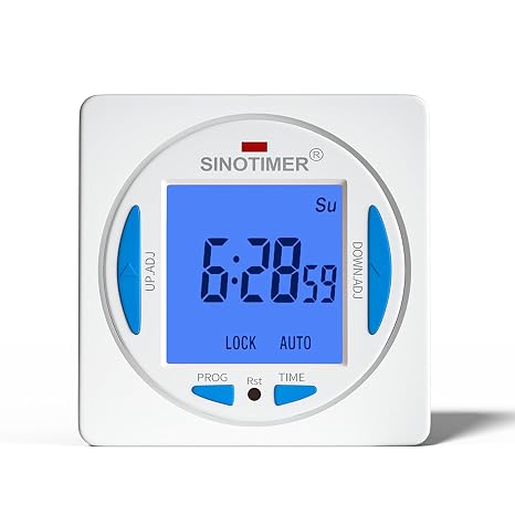 Ultra LCD Display 7 Days Programmable Digital Timer Switch Second Interval with 4 Connecting Wires (Blue Backlights), Panel Mounted with Enclosure.