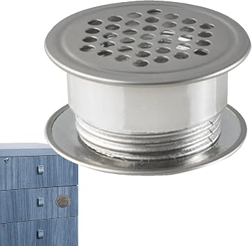 Stainless Steel Air Vent,Double Sided Stainless Steel Air Vents - Circular Vent Mesh Louver for Cabinets, Wardrobes, Shoe Cabinets, Drawers, Sundry Cabinets