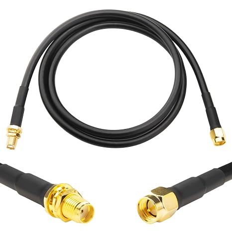 SMA Upgraded Antenna Cable LMR200 Equivalent SMA Male to SMA Female Coaxial Cable 3.3ft Extension Jumper Cable Low Loss for WiFi Antenna/Router/GPS/Radio Communications