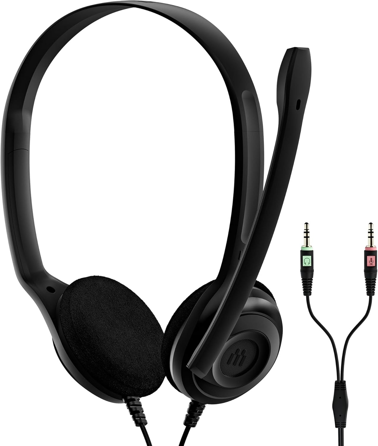 EPOS PC 3 Chat - Langlebiges On-Ear Headset PC, Kopfhörer mit Kabel, Rauschunterdrückendes Mikrofon, Einfach zu Verbinden, Stereosound, Für Online-Anrufe,Unterricht, 2 x 3,5-MM-buchsen Schwarz