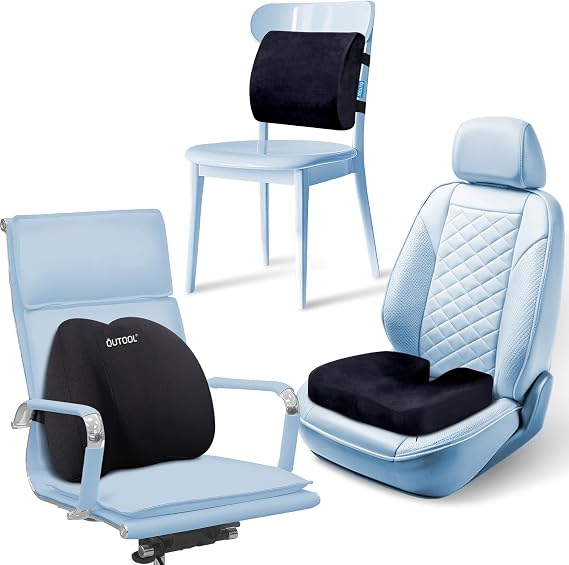 Seat Cushion and Lumbar Support Pillow for Office Chair,Dining Chair & Car