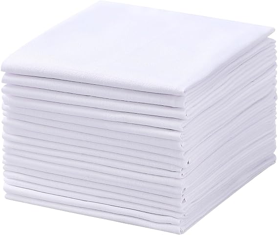 Men's Handkerchiefs 18 Pack 100% White Cotton Solid White Hankie