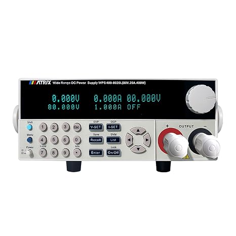 MATRIX WPS400-8020L Programmable DC Power Supply 80V 20A 400W, Wide Range Adjustable DC Power Supply 1mV 1mA Resolution, Bench Power Supply Variable with List Output and DVM Voltmeter Measurement