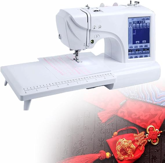 Electric Embroidery Machine with 158 Built-in Designs and Large LCD Touch Screen - Automatic Sewing Made Easy, 210 Letters, 30 Borders - USB Port