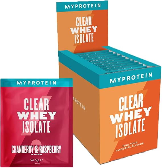 Myprotein Clear Whey Isolate Protein Powder, Sample Pack, 20 x 25 g, 20 Servings, Cool and Refreshing Whey Protein Shake Alternative, 20 g Protein and 4 g BCAA per Serving