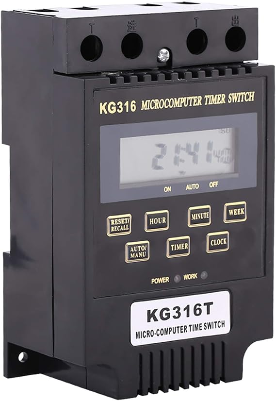 Eujgoov KG316T Programmable Digital Timer Plug-in Switch Controller with LCD Display and Relay for AC 110V Smart Home Automation,Timer Plug Controller, Programmable Smart Plug