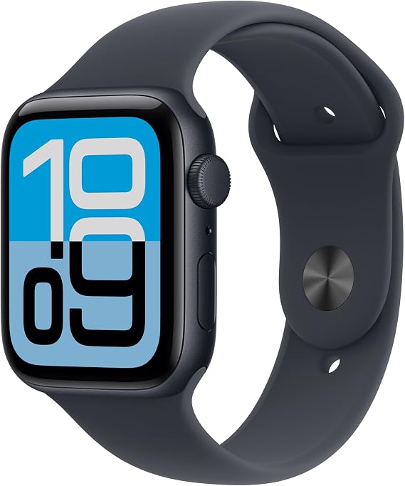 Apple Watch SE 3 [GPS 44mm] Smartwatch with Midnight Aluminum Case with Midnight Sport Band - S/M. Fitness and Sleep Trackers, Heart Rate Monitor, Always-On Display, Water Resistant