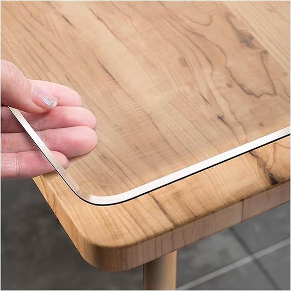 Custom PVC Table Protector, Clear Table Cloth Transparent Waterproof Table Cover 1mm/1.5mm/2mm/3mm Thick Wipeable Desk Pad for Dining Room (Size : Rectangle)
