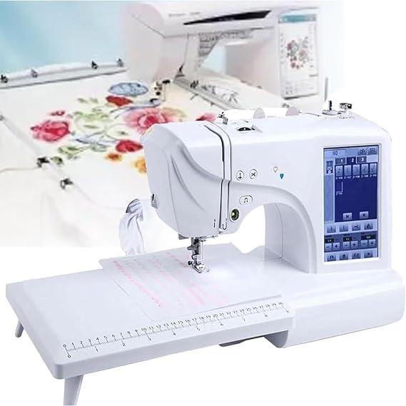 Computer Embroidery Sewing Machine, Electric Embroidery Sewing Machine with 7" LCD Touch Screen, 132 Different Stitches, 398 Pattern Combinations