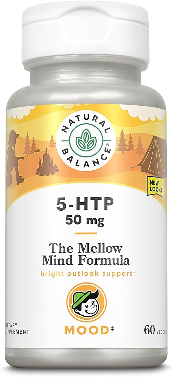 Natural Balance Happy Camper 5-HTP 50 mg - 60 Vegetarian Capsules - with Vitamin B-6