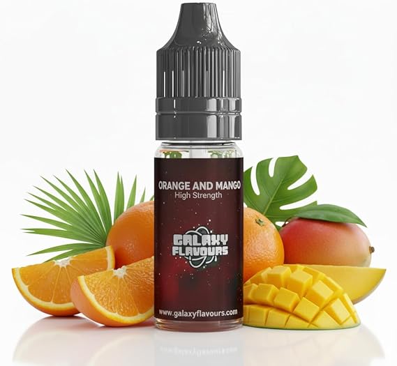 Orange and Mango Food Flavouring Drops 10ml - Premium Tropical Extract for Professional Baking & Luxury Summer Beverages - High Strength Food Grade Concentrate by GALAXY FOOD FLAVOURS